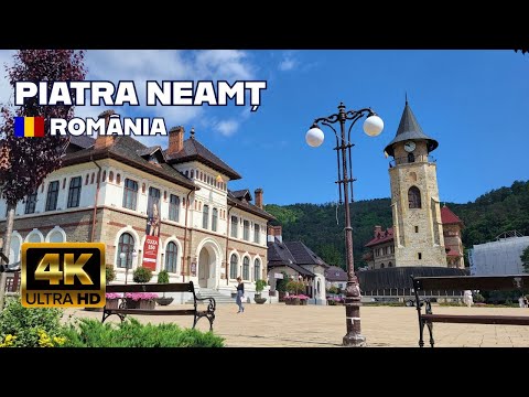 Piatra Neamt, Romania Walking tour [4K video]