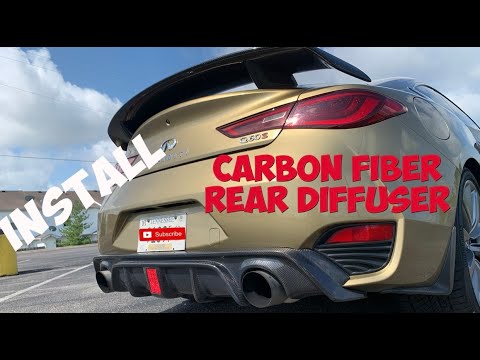Infiniti Q60 Carbon Fiber Rear Diffuser - Install