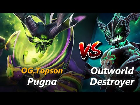 How to Pugna mid vs Outworld Destroyer (feat. Topson) | First 10 minutes