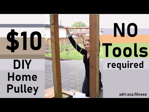 How to: $10 DIY Home Workout Pulley NO TOOLS required (Lat Pull-down machine | Pull Day | Back Day)