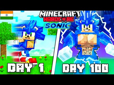 BucketHead Gaming - I Survived 100 Days as SONIC in HARDCORE Minecraft!...HINDI (Part 1)