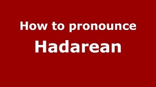 How to pronounce Hădărean