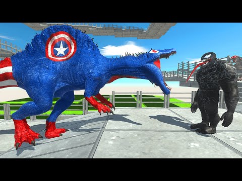 CAPTAIN AMERICA SPINOSAURUS DEATH CLIMB - Animal Revolt Battle Simulator