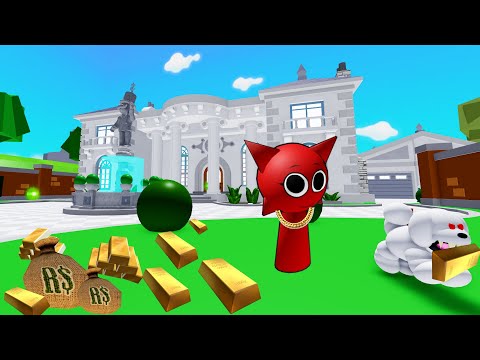 Sprunki Mroona Played Rob Mr Rich Millionaire Mansion Obby in ROBLOX | Incredibox Sprunki