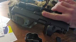 G40 MOS Midwest Tactical Solutions holster with Trijicon SRO, Jagerwerks B.R.O.S., OLIGHTBADLR PRO R