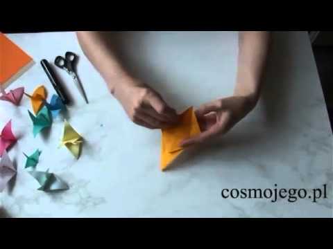 Lecący żuraw -  origami - jak zrobić