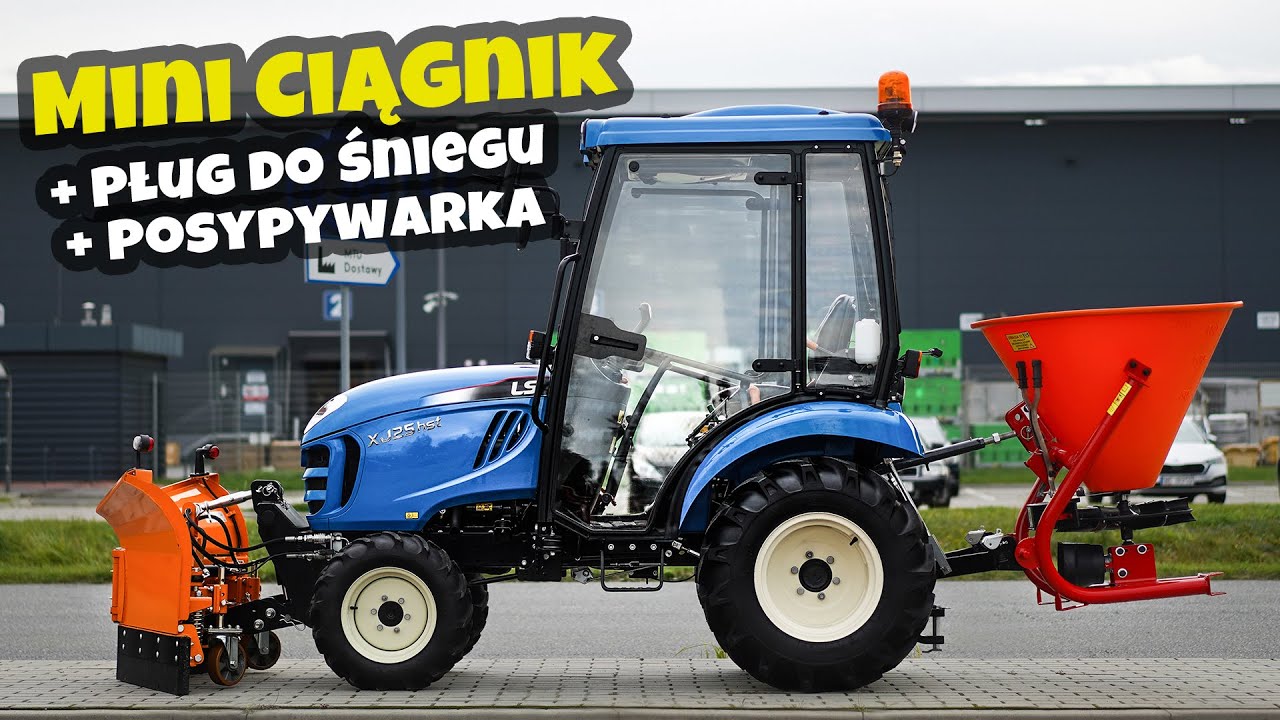 Mini ciągnik do odśnieżania - LS Tractor xj25 + pług dośniegu i posypywarka :: Traktor.com.pl