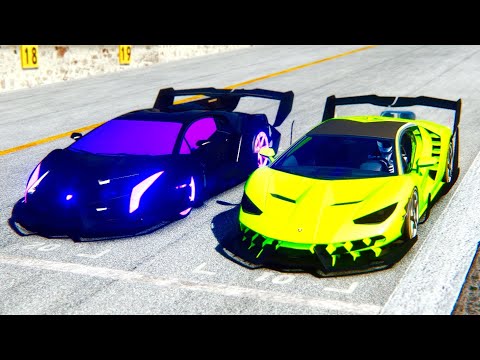 Lamborghini Centenario GTR Concept vs Lamborghini Veneno Concept at Drag Race 20 KM