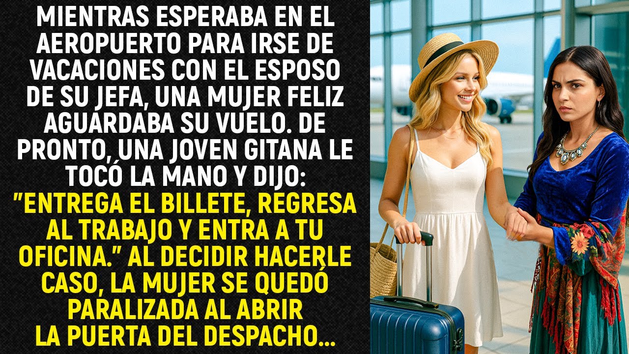 Mientras esperaba en el aeropuerto para irse de vacaciones con el esposo de su jefa, una mujer...