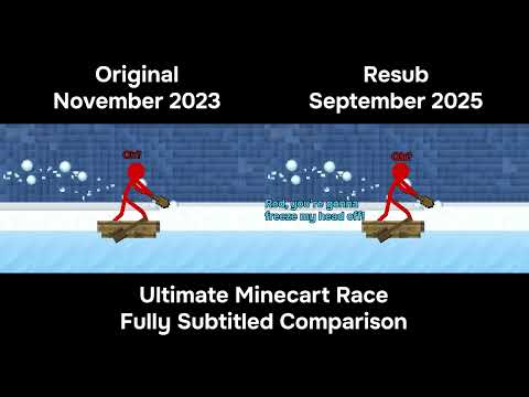 Ultimate Minecart Race - Fully Subtitled Comparison (Original and Resub)