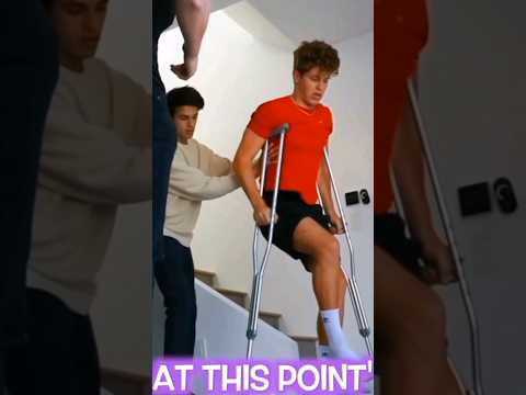 The moment Ben Azelart broke his leg while filming a video😬