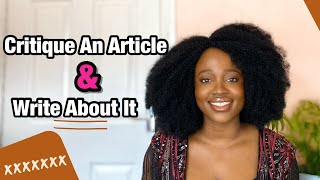 How To Critique An Article & Write About It [Write An Article