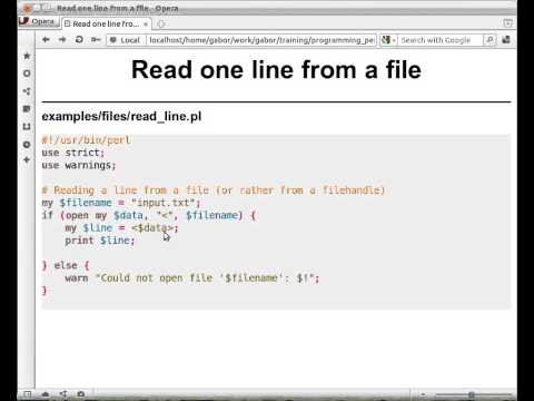 Beginner Perl Maven tutorial: 3.7 - read one line