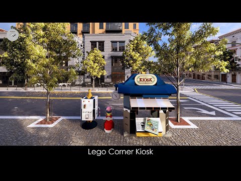 Lego Icons Corner Kiosk 40757 done in Bricklink Studio 2.0 | Speed Build