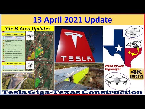 Tesla Gigafactory Texas 13 April 2021 Cyber Truck & Model Y Factory Construction Update (07:40AM)