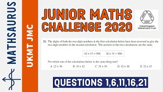 Download Lagu Junior Maths Challenge 2020 Questions 1, 6, 11, 16 and 21 Thumbnail