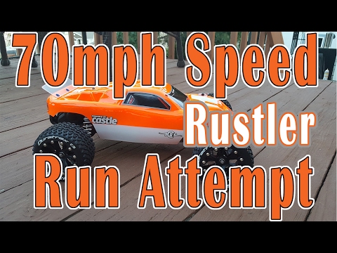 Traxxas Rustler with Neu-Castle  Sidewinder 3 Combo Speed Run | 24/90 Gearing