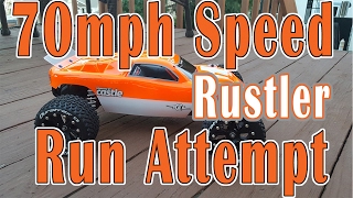 Traxxas Rustler with Neu-Castle  Sidewinder 3 Combo Speed Run | 24/90 Gearing