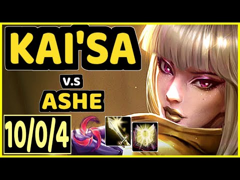 PRAEDYTH (KAI'SA) vs ASHE - 10/0/4 KDA BOTTOM ADC GAMEPLAY - OC Ranked DIAMOND