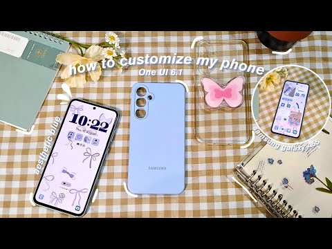 how to customize my phone (Samsung)🌻| customizing step by step, aesthetic One UI 6.1, blue theme💦✨️