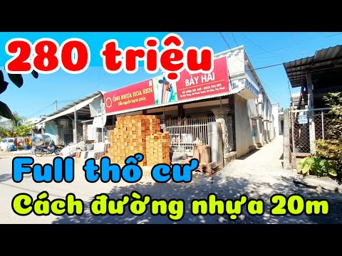 Đất 100% thổ cư 6x22 giá rẻ 280 triệu sổ hồng riêng cách đường nhựa 20m Phước Thạnh Gò Dầu Tây Ninh