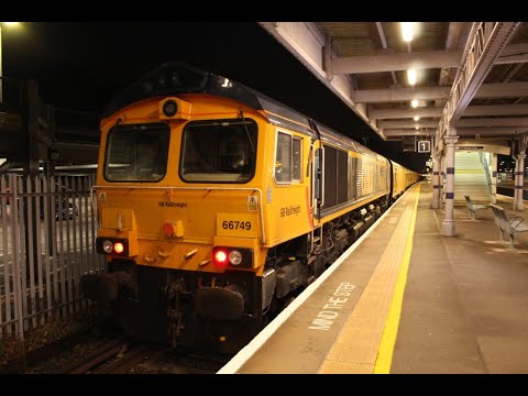 (HD) GBRf Class 66 & 37s on Network Rail test trains at Orpington - 13/8/20