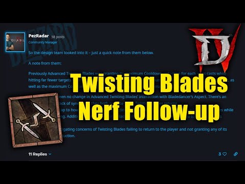 Twisting Blades Nerf: Not bugged btw, working as intended