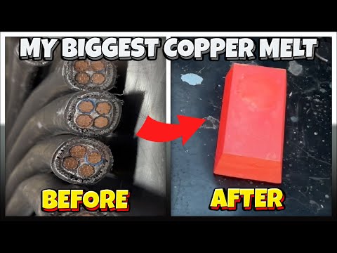 Giant Ingot - My Biggest Ever Copper Ingot! - Home Made Furnace - Bullion - Molten Metal Melting