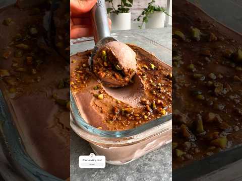 Healthy No-Churn Ice Cream with Tahini, Cocoa, and Strawberry