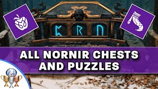 God of War - All Nornir Chests and Puzzle Solutions - Max Out Your Health (Apples) and Rage (Horns)