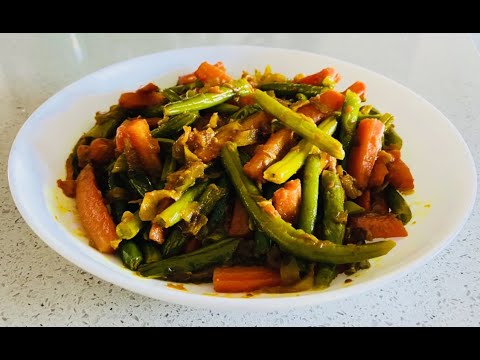 Very simple quick green beans & carrots recipe/Ethiopian cooking