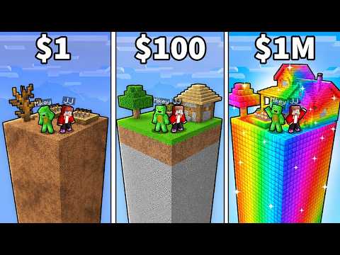 JJ and Mikey: From POOR to RICH Chunk in Minecraft! (Maizen)