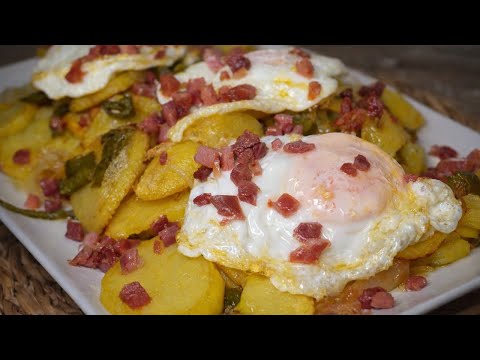 PATATAS A LO POBRE CON HUEVO Y JAMÓN | Receta tradicional fácil