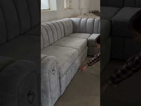 Диван Echo угловой велюре с нишей для белья и раскладным механизмом 290×200 см - фото 1 - id-p2666400440