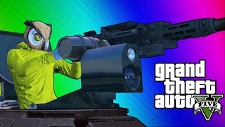 GTA 5 Online Funny Moments - Paper Bag Man, Valkyrie Chopper, Night Owl Cave! (GTA 5 Heists Update)
