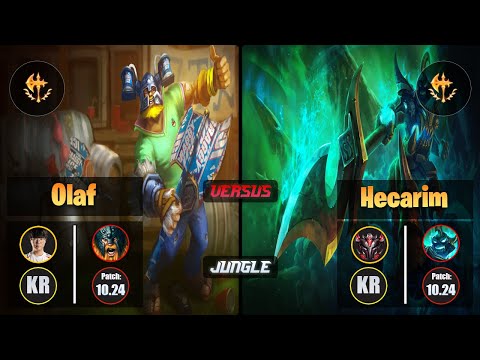 Haru OLAF (Jungle) [Conqueror] VS HECARIM - Grandmaster KR Patch 10.24