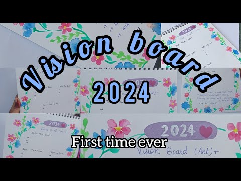 how to plan 2024 / vision board /first time ever / setting goals / floral vision board .