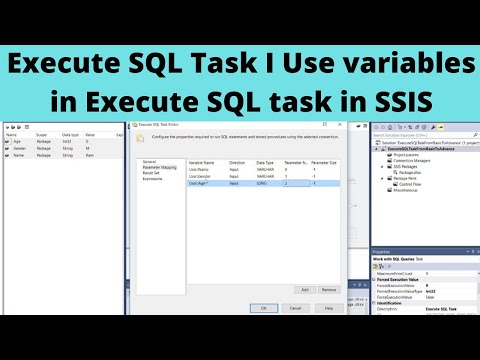 15 Execute SQL Task in SSIS | Use variables in Execute SQL task in SSIS
