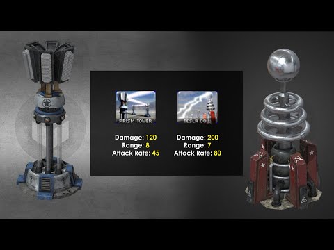 Red Alert 2: [YR] - Prism Tower & Tesla Coil Comparison