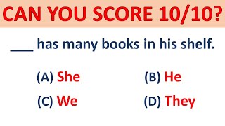 QUICK ENGLISH GRAMMAR TEST | CAN YOU SCORE 10/10?