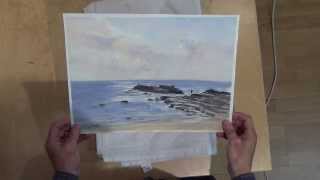 Using a steam iron to flatten watercolor painting. Removing cockles from a watercolour painting.