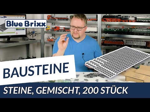 Brix 200 Stück, 1er Steine gemischt, Light Bluish Gray