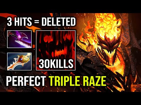 EPIC Perfect Triple Raze God 3 Hits Deleted Brutal Right Click 1 Kill Per Min Shadow Fiend Dota 2