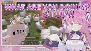 Luna is shocked when Luknight goes berserk and starts killing livestock (in Minecraft)!!