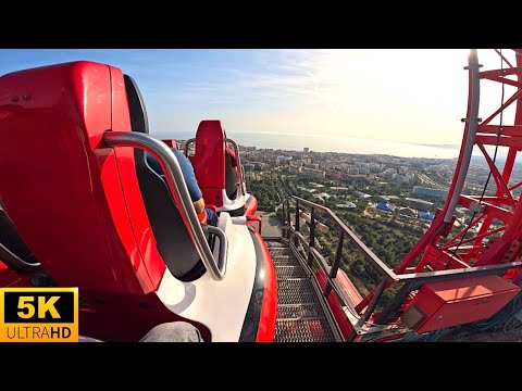 Red Force POV 5K Back Row EUROPE’S TALLEST & FASTEST COASTER! Ferrari Land, Spain
