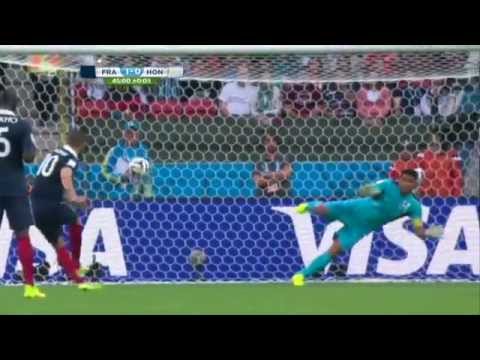 Karim Benzema hits penalty 1-0, France vs. Honduras, Fifa World Cup 2014