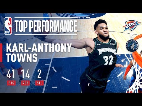 Karl-Anthony Towns Drops 41 POINTS On Oklahoma City | March 5, 2019