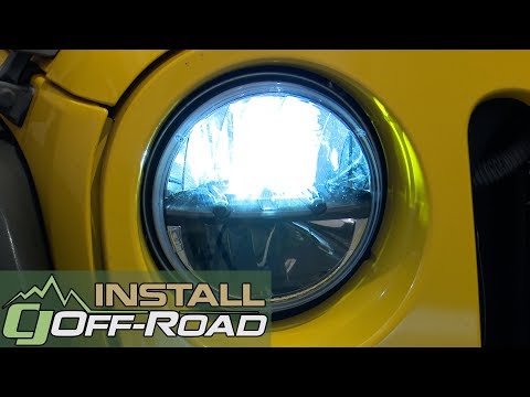 Jeep Wrangler JK Rigid Industries Headlight LED 7" Truck-Lite Pair 2007-2018 Installation