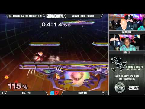 Get Smashed at the Foundry #19 - Winner Quarterfinals - Gar (Sheik) v HMW (Fox)