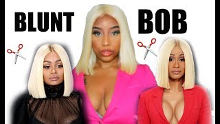 HOW TO: CUT YOUR CHEAP SYNTHETIC LACE WIG INTO A BOB! ft SENSATIONNEL DREAM MUSE -RACHEL  2017
